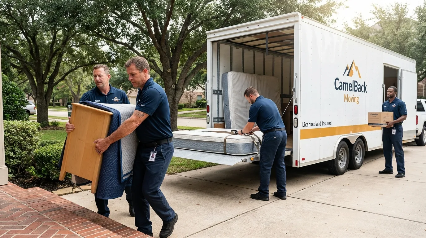 Crew loading residential truck for cross-state move from Greenock, PA